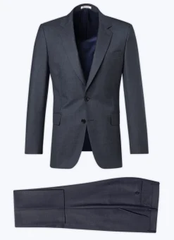 Fursac End-On-End Virgin Wool Fitted Suit Charcoal Grey - End-On-End Cheap