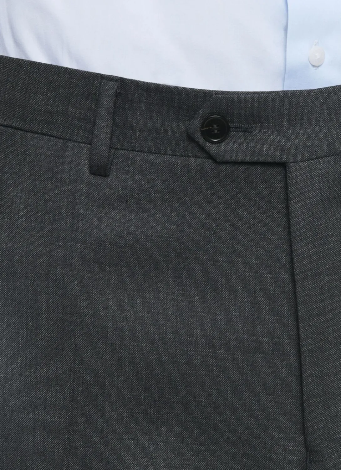 Fursac End-On-End Virgin Wool Large Trousers Charcoal Grey - End-On-End Clearance