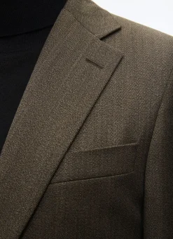 Fursac Flecked Wool Fitted Suit Bronze Store