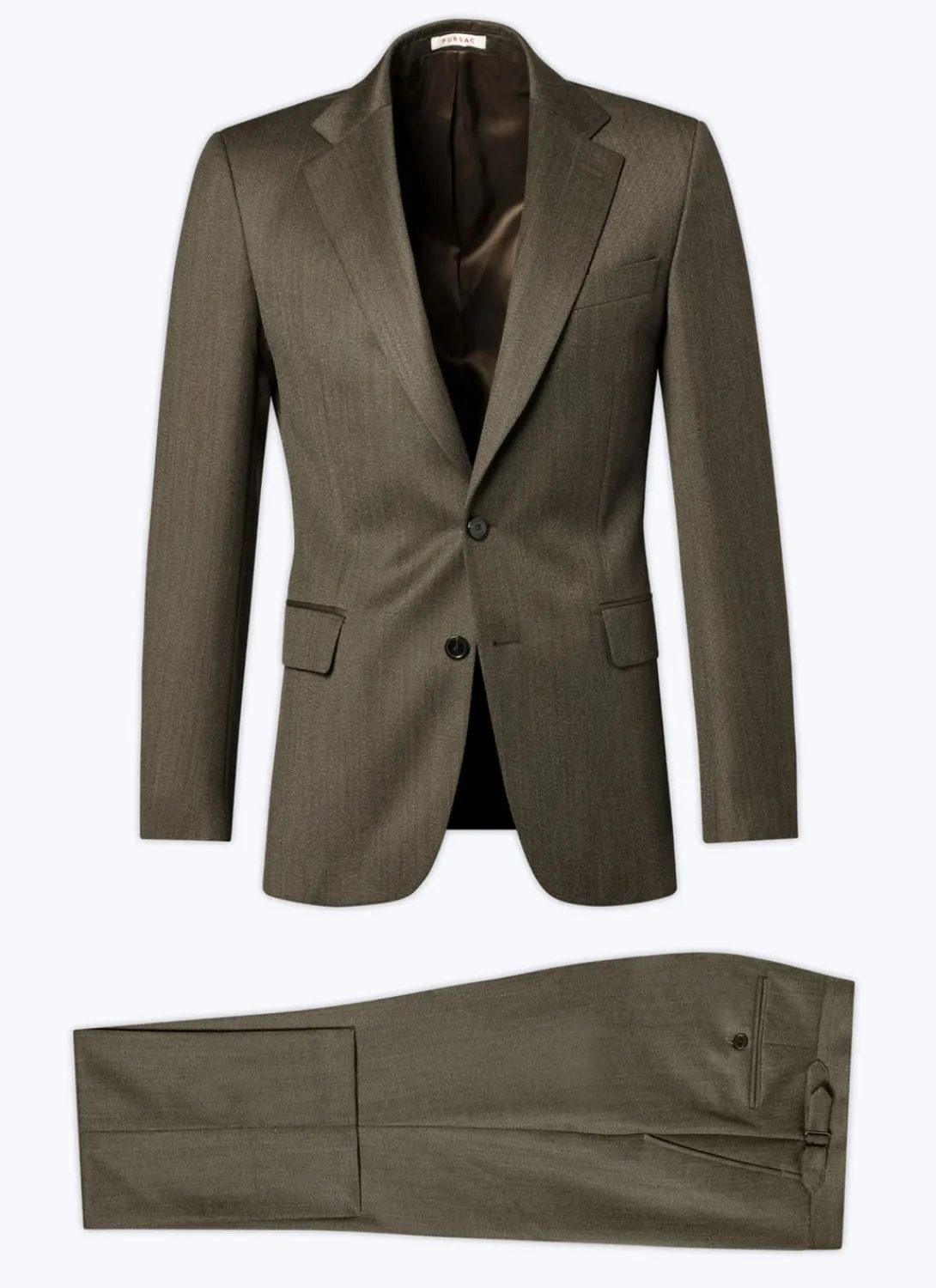 Fursac Flecked Wool Fitted Suit Bronze Store