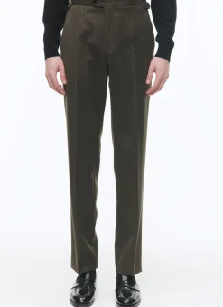 Fursac Flecked Wool Fitted Trousers Bronze New