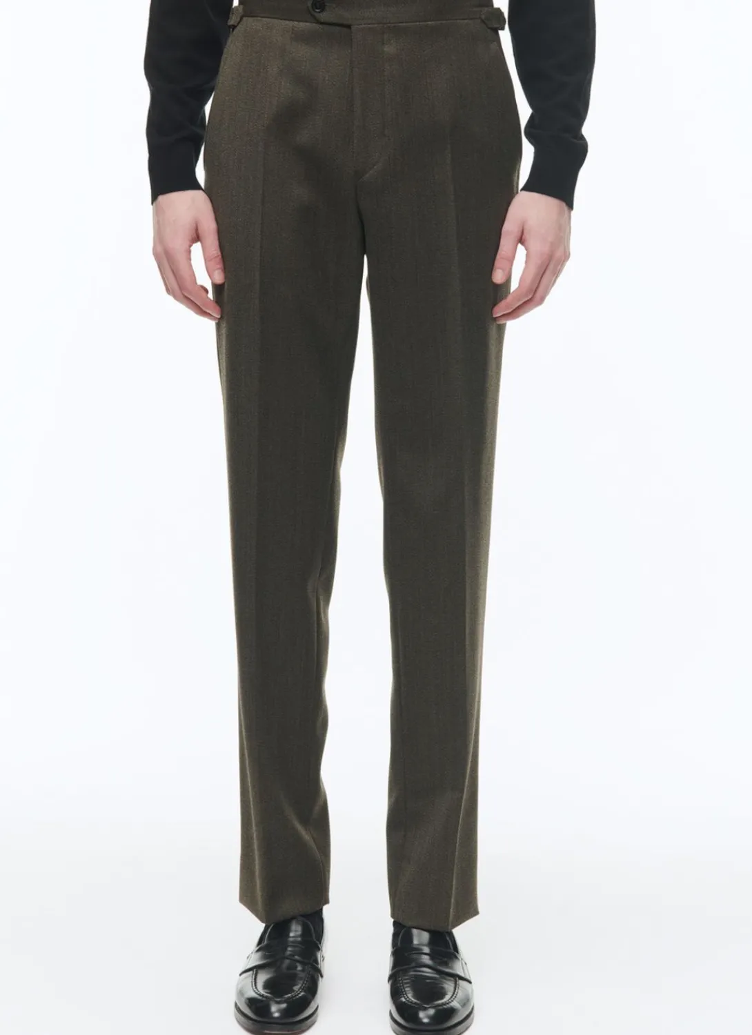 Fursac Flecked Wool Fitted Trousers Bronze New