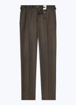 Fursac Flecked Wool Fitted Trousers Bronze New