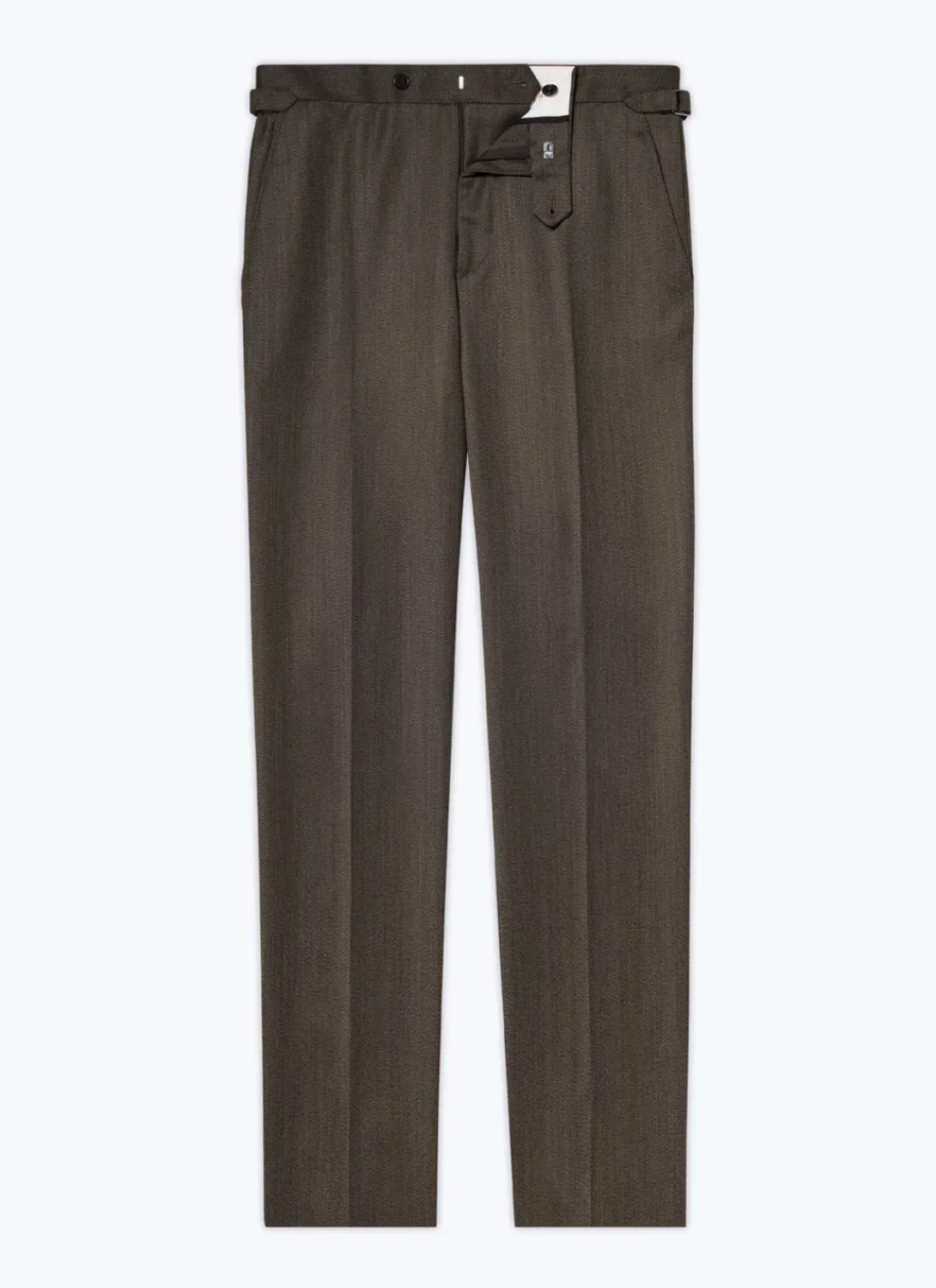 Fursac Flecked Wool Fitted Trousers Bronze New
