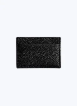 Fursac Grained Leather Card Holder Black Cheap