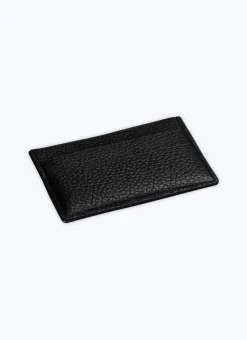Fursac Grained Leather Card Holder Black Cheap