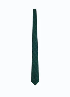 Fursac Green Silk Tie With Polka Dots Green - White Polka Dots Outlet