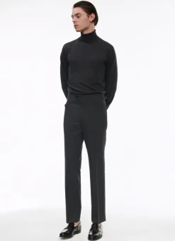 Fursac Grey Merino Wool Roll Neck Sweater Anthracite Grey Outlet
