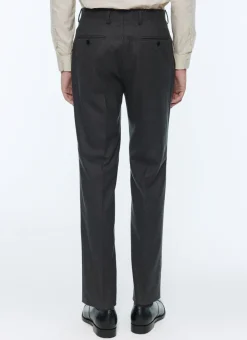 Fursac Grey Wool Flannel Double-Breasted Suit Charcoal Grey Cheap