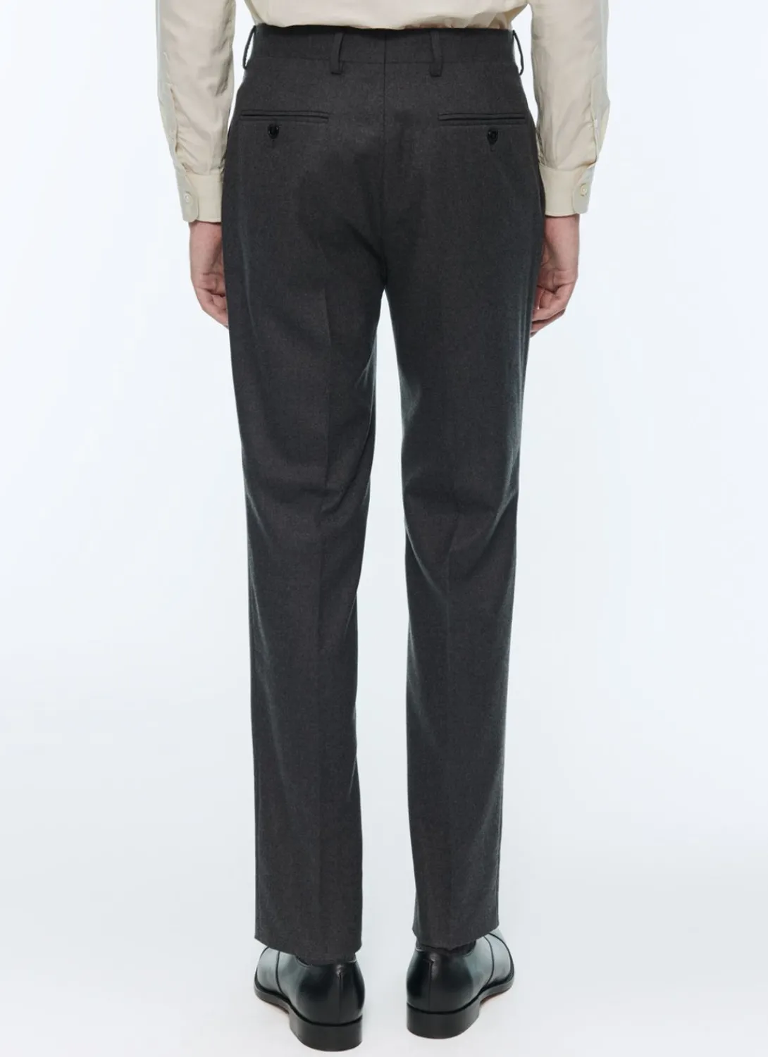 Fursac Grey Wool Flannel Double-Breasted Suit Charcoal Grey Cheap