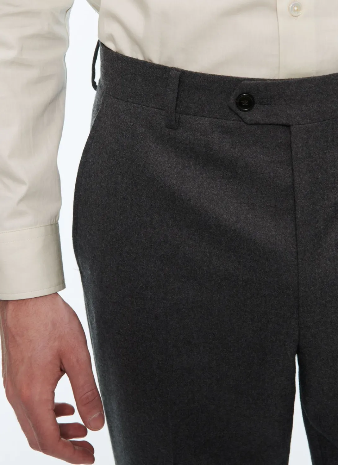 Fursac Grey Wool Flannel Suit Charcoal Grey Store