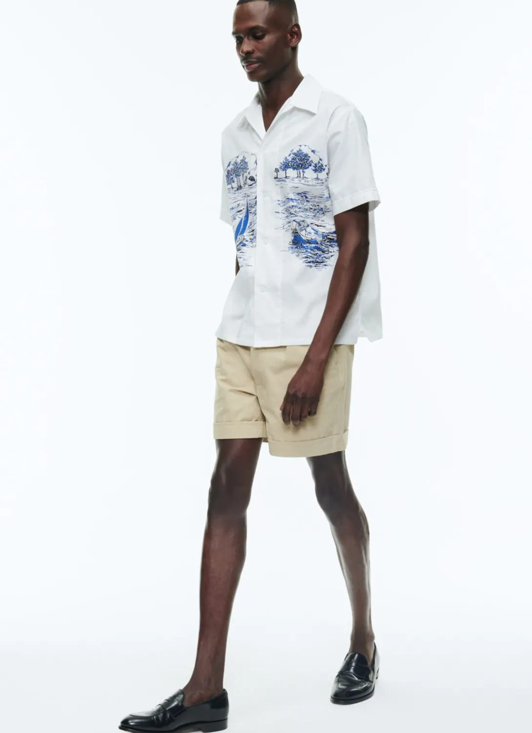 Fursac Hawaiian Shirt With Boats Print White - Boats Print Shop