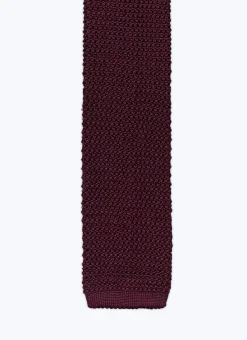 Fursac Knitted Silk Tie Burgundy Best Sale