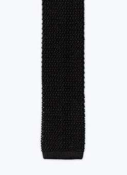 Fursac Knitted Silk Tie Black Best
