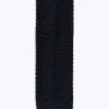 Fursac Knitted Silk Tie Midnight Blue Cheap