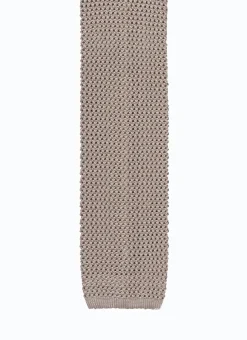 Fursac Knitted Silk Tie Ecru Hot