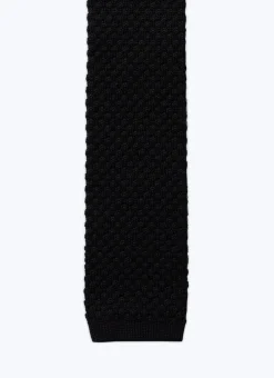 Fursac Knitted Wool Tie Black Discount