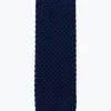 Fursac Knitted Wool Tie Navy Blue New