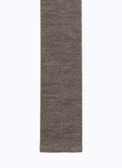 Fursac Knitted Wool Tie Taupe Grey Flash Sale