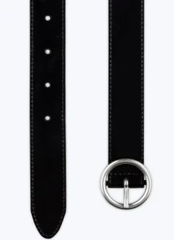 Fursac Leather Belt Black Fashion