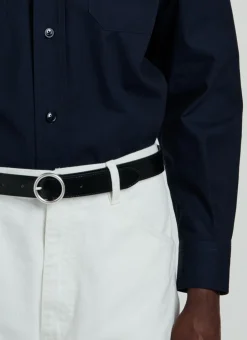 Fursac Leather Belt Black Fashion