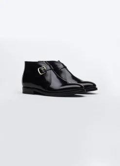 Fursac Leather Buckle Ankle Boots Black Shop
