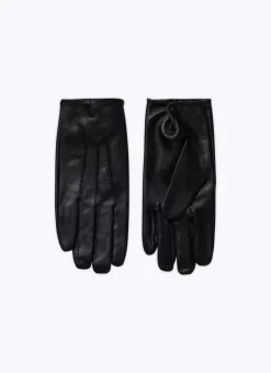 Fursac Leather Gloves Black Store