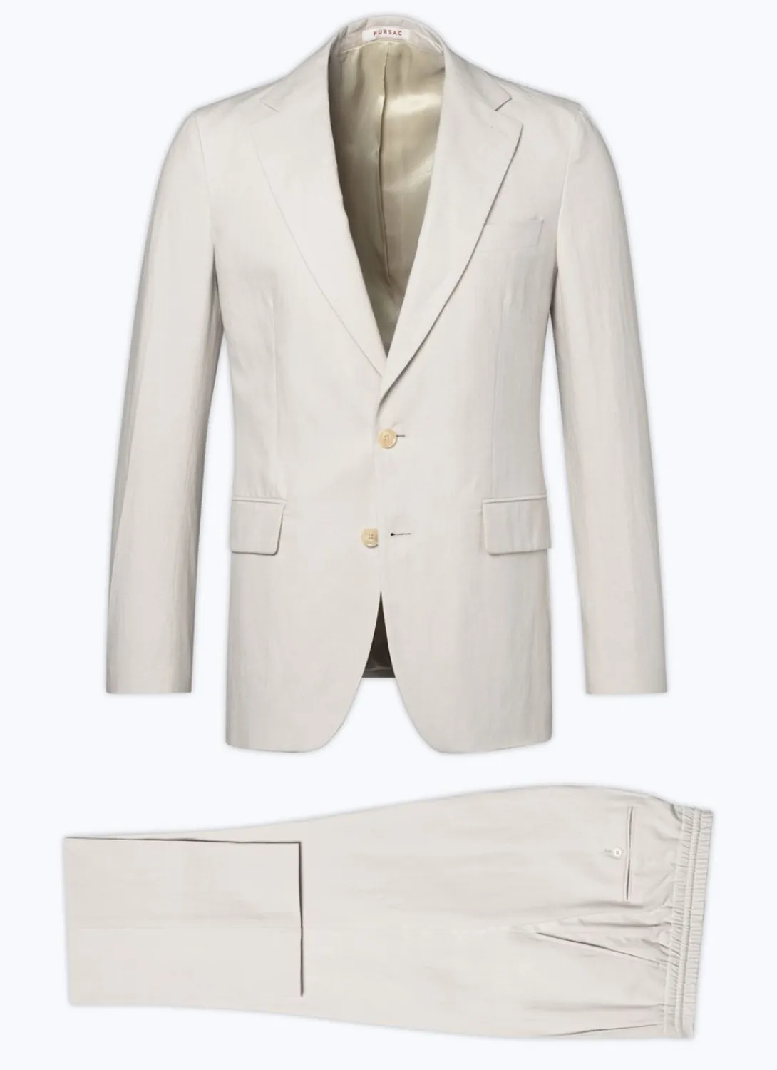 Fursac Linen And Certified Cotton Suit Beige Flash Sale