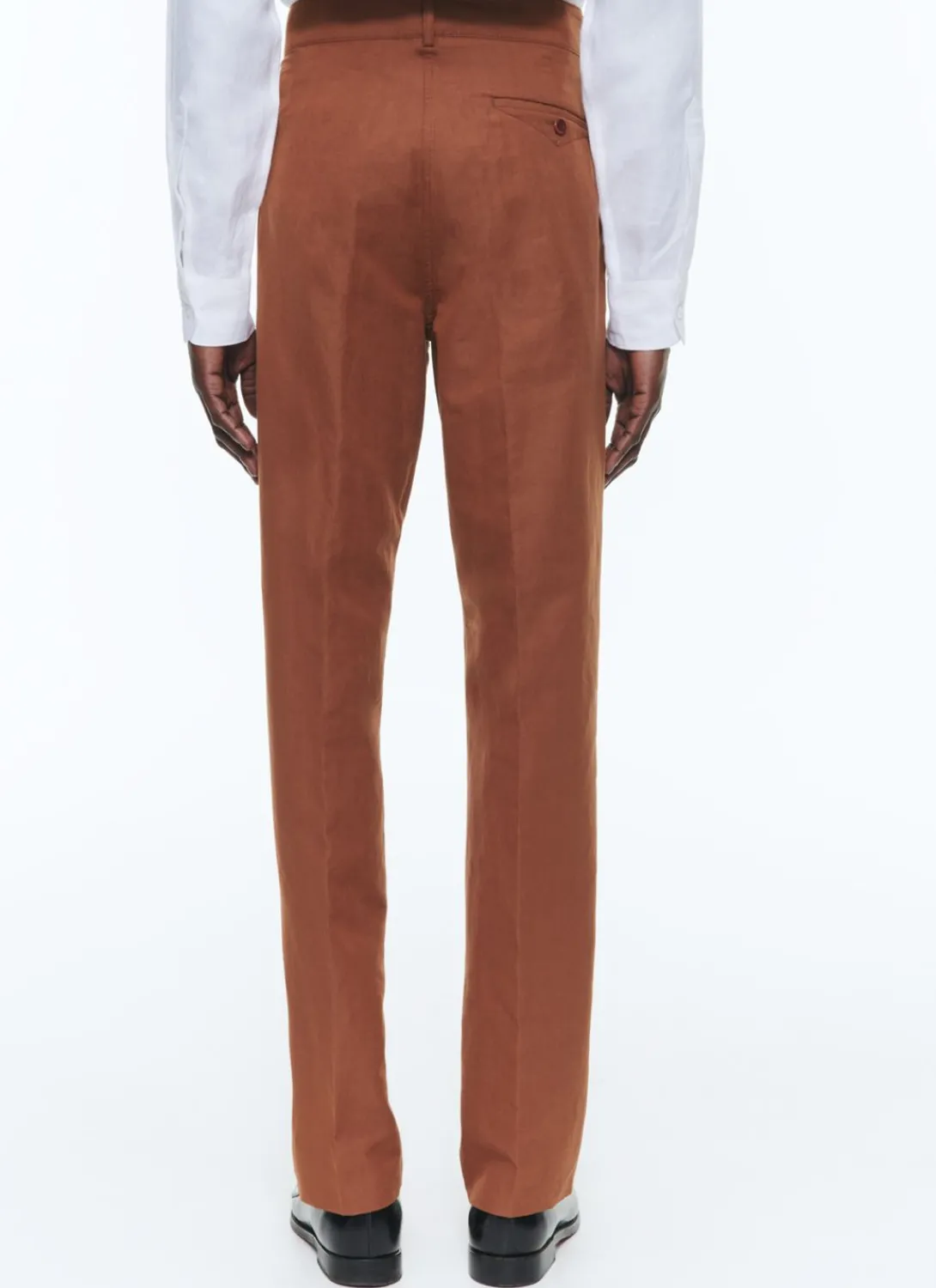 Fursac Linen And Cotton Chino Trousers Camel Brown Store