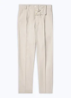 Fursac Linen And Cotton Chino Trousers Beige Flash Sale