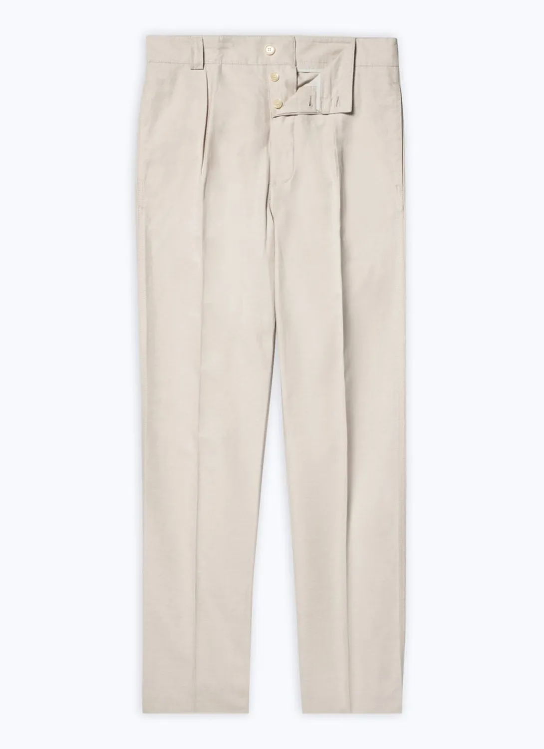 Fursac Linen And Cotton Chino Trousers Beige Flash Sale