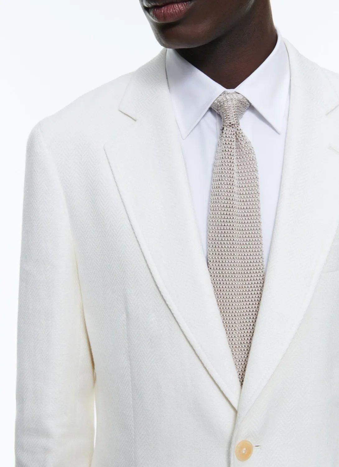Fursac Linen And Cotton Houndstooth Jacket Ecru Shop
