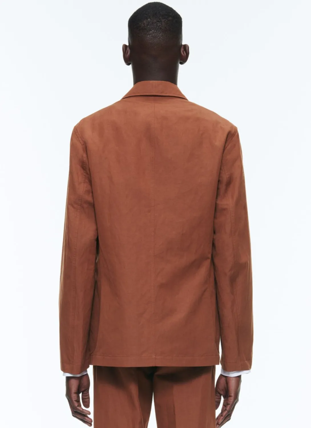 Fursac Linen And Cotton Slack Jacket Camel Brown Clearance