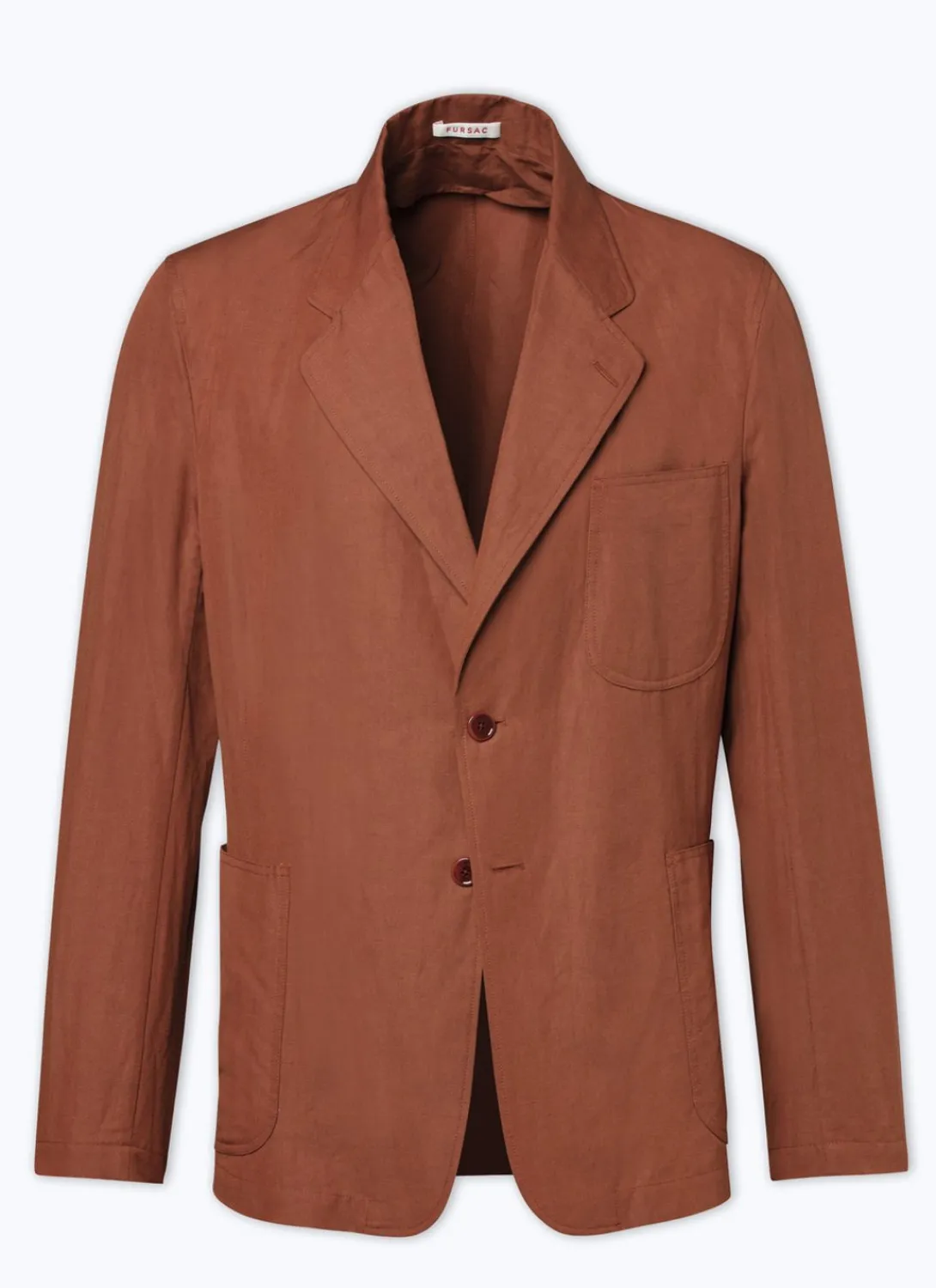 Fursac Linen And Cotton Slack Jacket Camel Brown Clearance
