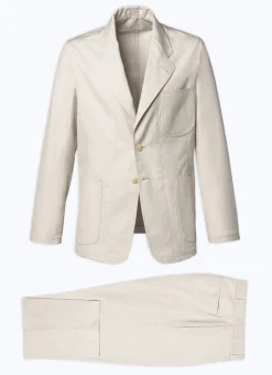 Fursac Linen And Cotton Slack Suit Beige Hot