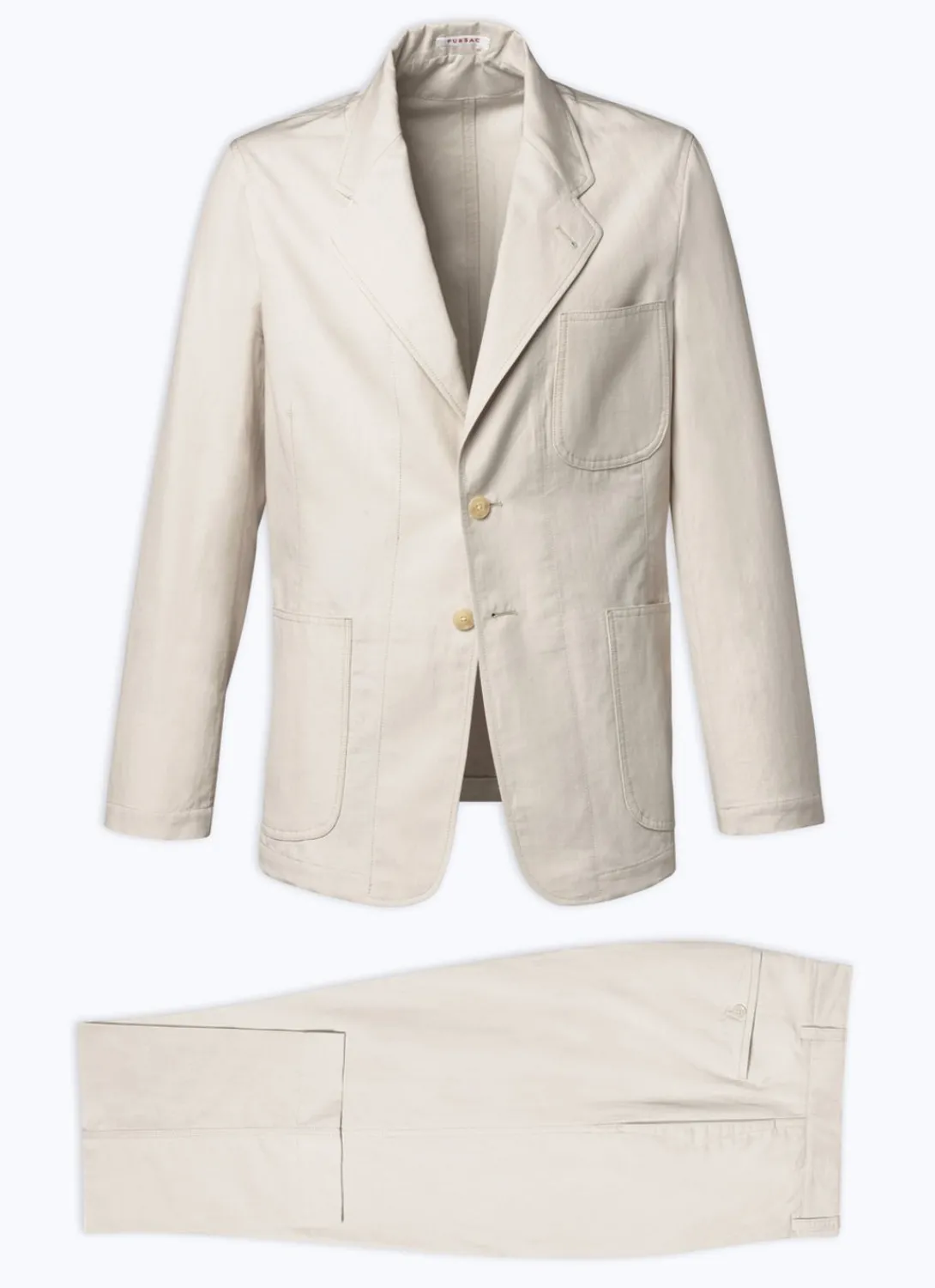 Fursac Linen And Cotton Slack Suit Beige Hot