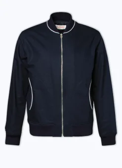 Fursac Linen Effect Cotton Canvas Jacket Navy Blue Flash Sale
