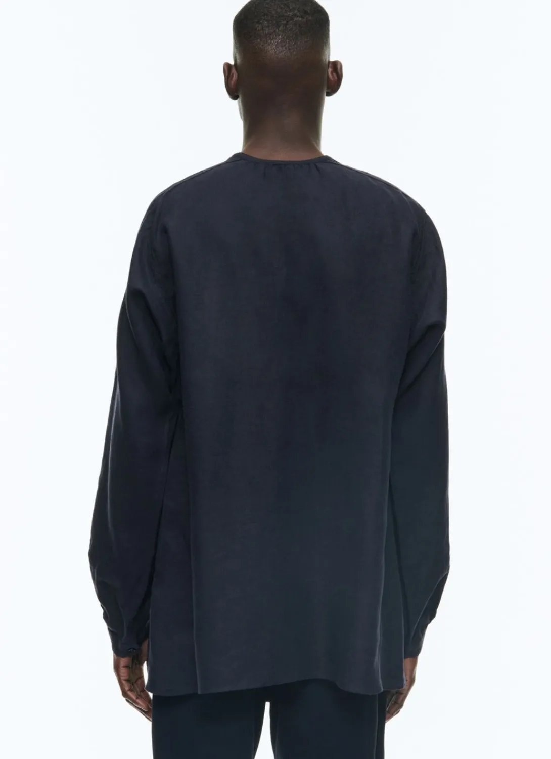 Fursac Linen Serge Breton Fishermans Smock Navy Blue Hot