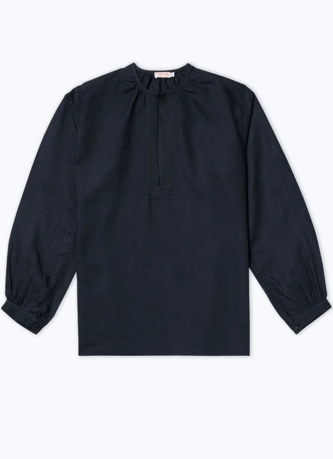 Fursac Linen Serge Breton Fishermans Smock Navy Blue Hot
