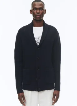 Fursac Merino Wool Cardigan Navy Blue Discount