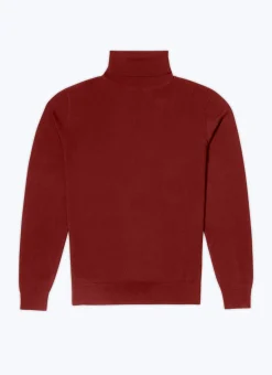 Fursac Merino Wool Roll Neck Sweater Burgundy Cheap