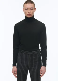 Fursac Merino Wool Roll Neck Sweater Black Shop