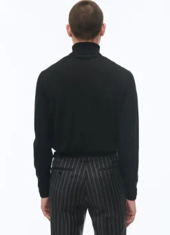Fursac Merino Wool Roll Neck Sweater Black Shop
