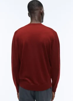 Fursac Merino Wool Sweater Burgundy Sale