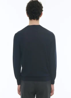 Fursac Merino Wool Sweater Navy Blue Hot