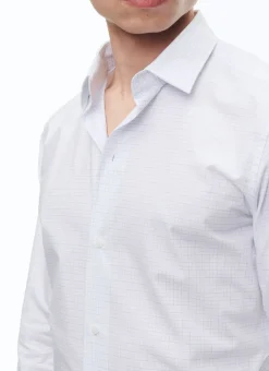 Fursac Micro Checked Cotton Poplin Shirt Sky Blue - Micro Checks Clearance