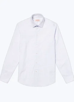 Fursac Micro Checked Cotton Poplin Shirt Sky Blue - Micro Checks Clearance
