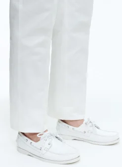 Fursac Napa Leather Boat Loafers White Hot