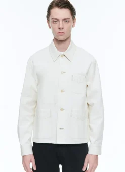 Fursac Organic Cotton Canvas Jacket Ecru Flash Sale