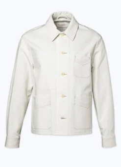 Fursac Organic Cotton Canvas Jacket Ecru Flash Sale